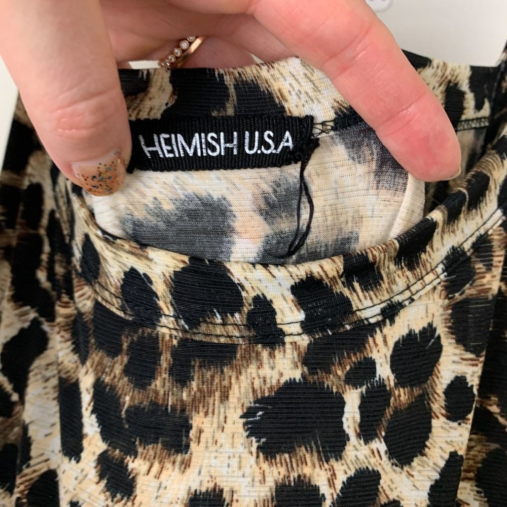 Leopard Print Wide Leg Jumpsuit Drawstring Waist … - image 3